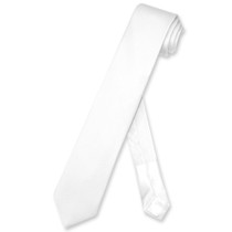 Biagio 100% Silk Narrow NeckTie Skinny White Color Mens Neck Tie