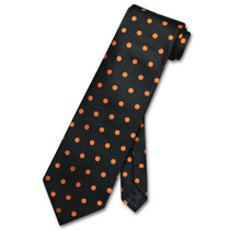 Vesuvio Napoli NeckTie Black Orange Polka Dots Design Mens Neck Tie