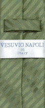 Vesuvio Napoli NeckTie OLIVE GREEN Vertical Stripes SKINNY 2.5" Men's Neck Tie