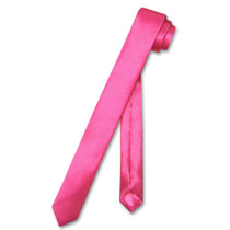 Biagio 100% Silk Narrow NeckTie Extra Skinny Hot Pink Fuchsia Mens Tie