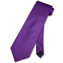 Mens Dress Vest & NeckTie Purple Color Vertical Striped Neck Tie Set