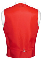Men's Paisley Design Dress Vest & NeckTie RED Color Neck Tie Set for Suit or Tux