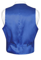 Biagio Men's SILK Dress Vest & Bow Tie Solid ROYAL BLUE Color BowTie Set