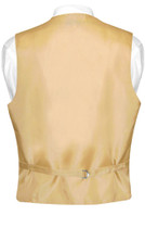 Men's Dress Vest & NeckTie Solid GOLD Color Neck Tie Set for Suit or Tuxedo
