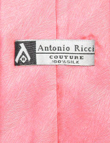 Antonio Ricci SILK NeckTie HOT PINK FUCHSIA Jacquard Tone on Tone Men's Neck Tie