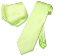 Lime Green Ties | Mens Silk Lime Green Necktie & Handkerchief