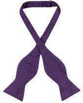 Vesuvio Napoli Self Tie Bow Tie Dark Purple Paisley Mens BowTie
