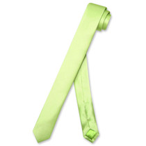 Biagio 100% Silk Narrow NeckTie Extra Skinny Lime Green Mens Neck Tie