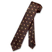 Vesuvio Napoli Neck Tie Skinny Chocolate Brown Light Brown Polka Dots