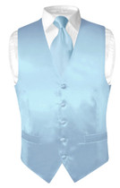 Baby Blue Vest | Baby Blue NeckTie | Silk Vest Neck Tie Set