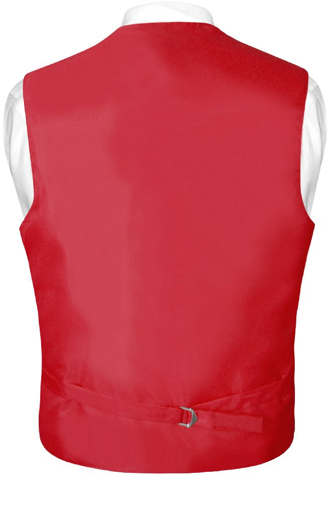 Mens Dress Vest BowTie Red Color Vertical Striped Bow Tie Set