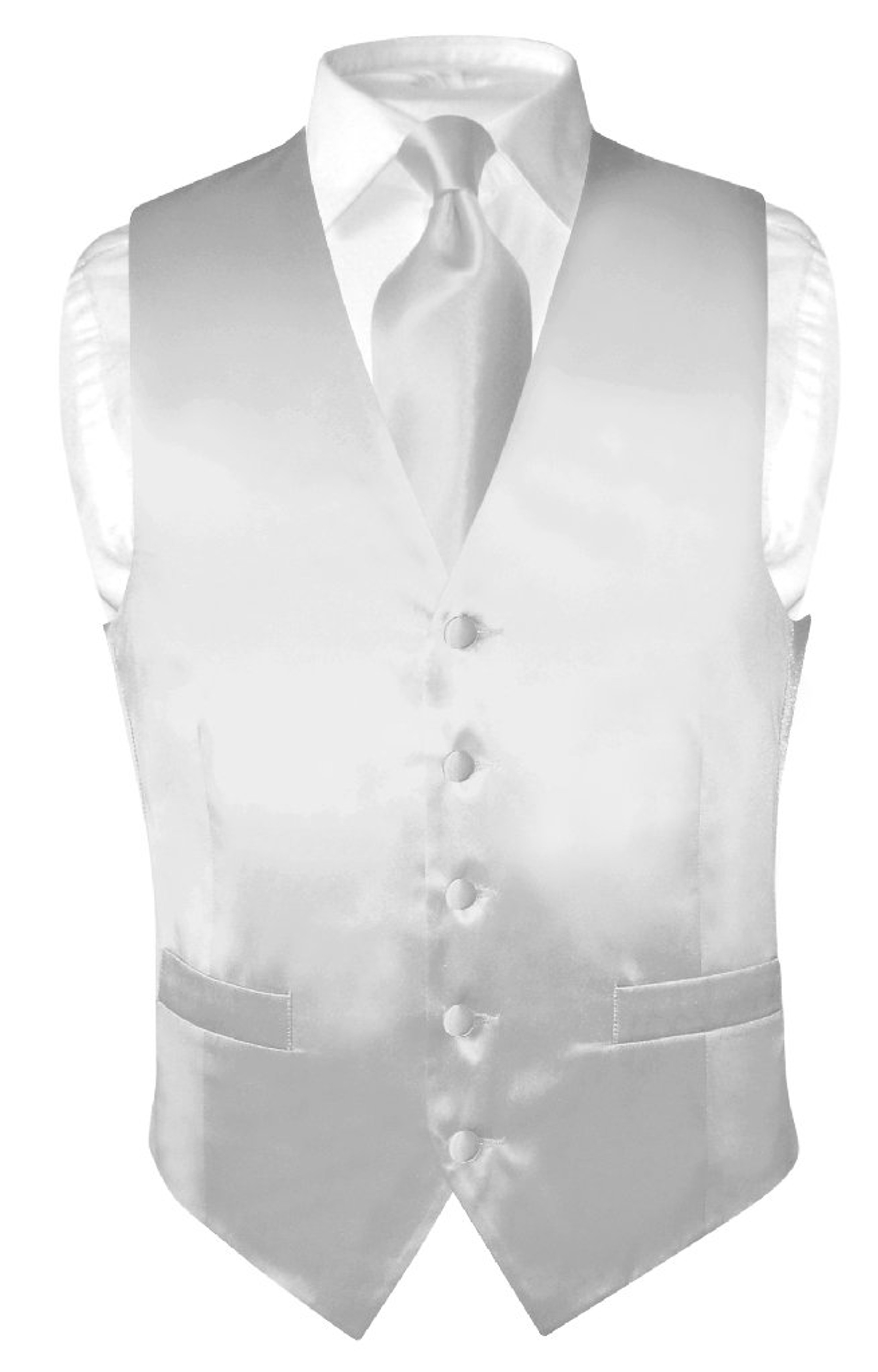 Charcoal Grey Vest and NeckTie | Silk Solid Color Vest Neck Tie Set