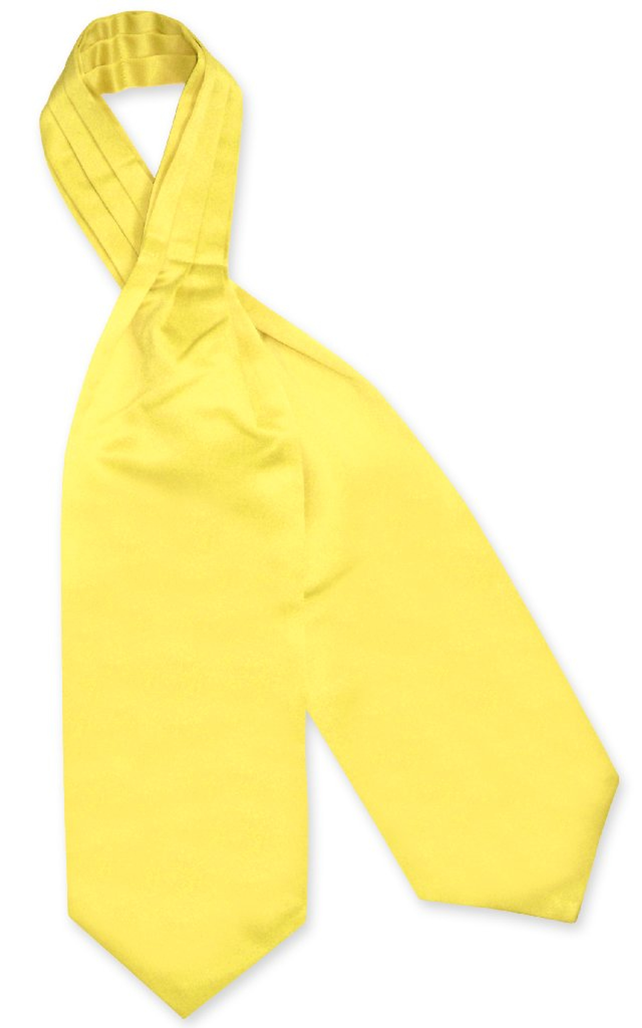 Yellow Cravat Tie | Vesuvio Napoli Mens Solid Color Ascot Cravat Tie