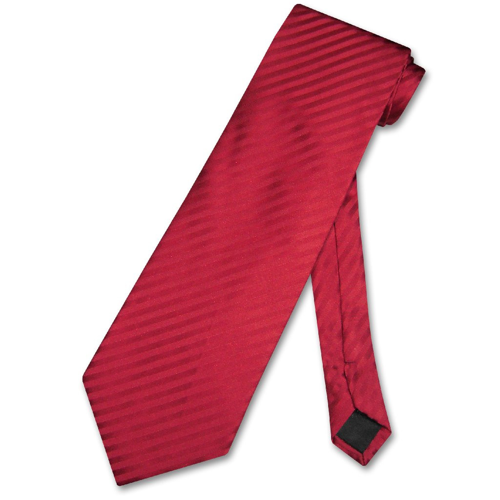 Men's Red & Black Striped Neck Tie – Classic 3.5 Inch Width, 56 Inch Length, Handmade In The UK