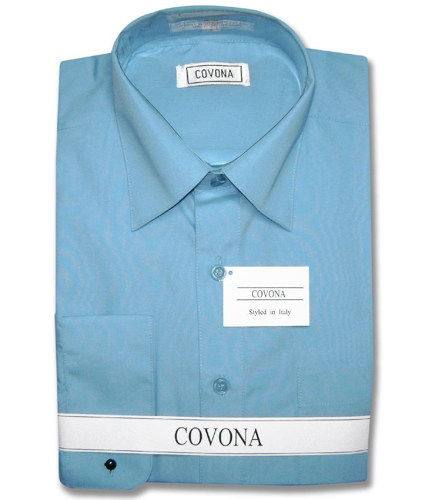 Mens Solid Burnt Orange Color Dress Shirt with Convertible Cuffs