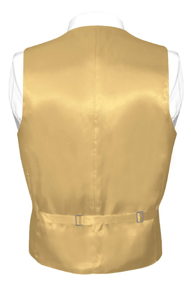 Gold Color Vest Gold Color NeckTie Silk Solid Vest Neck Tie Set