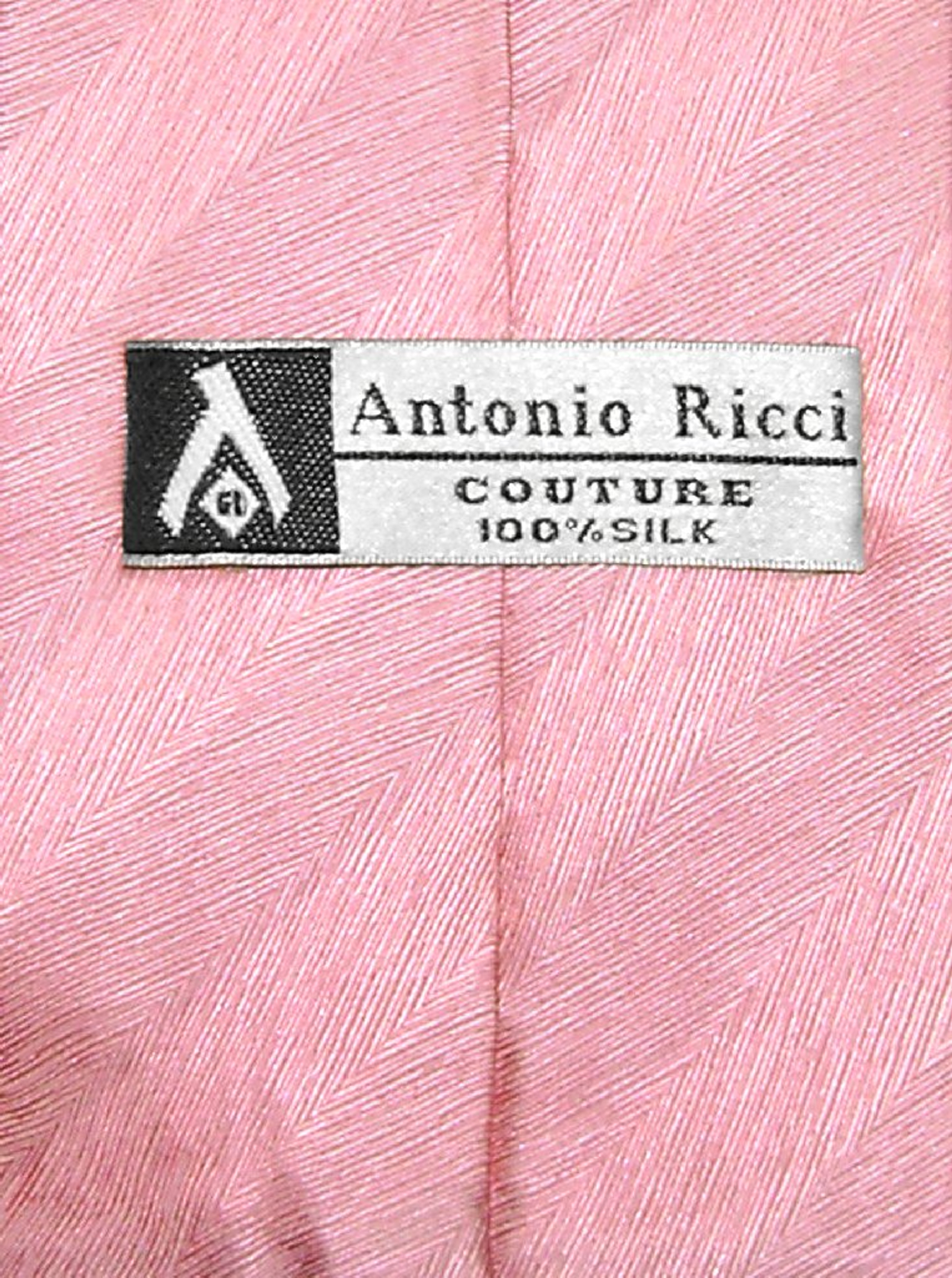 Coral Pink Jacquard Tone Neck Tie | Antonio Ricci Silk Mens Necktie