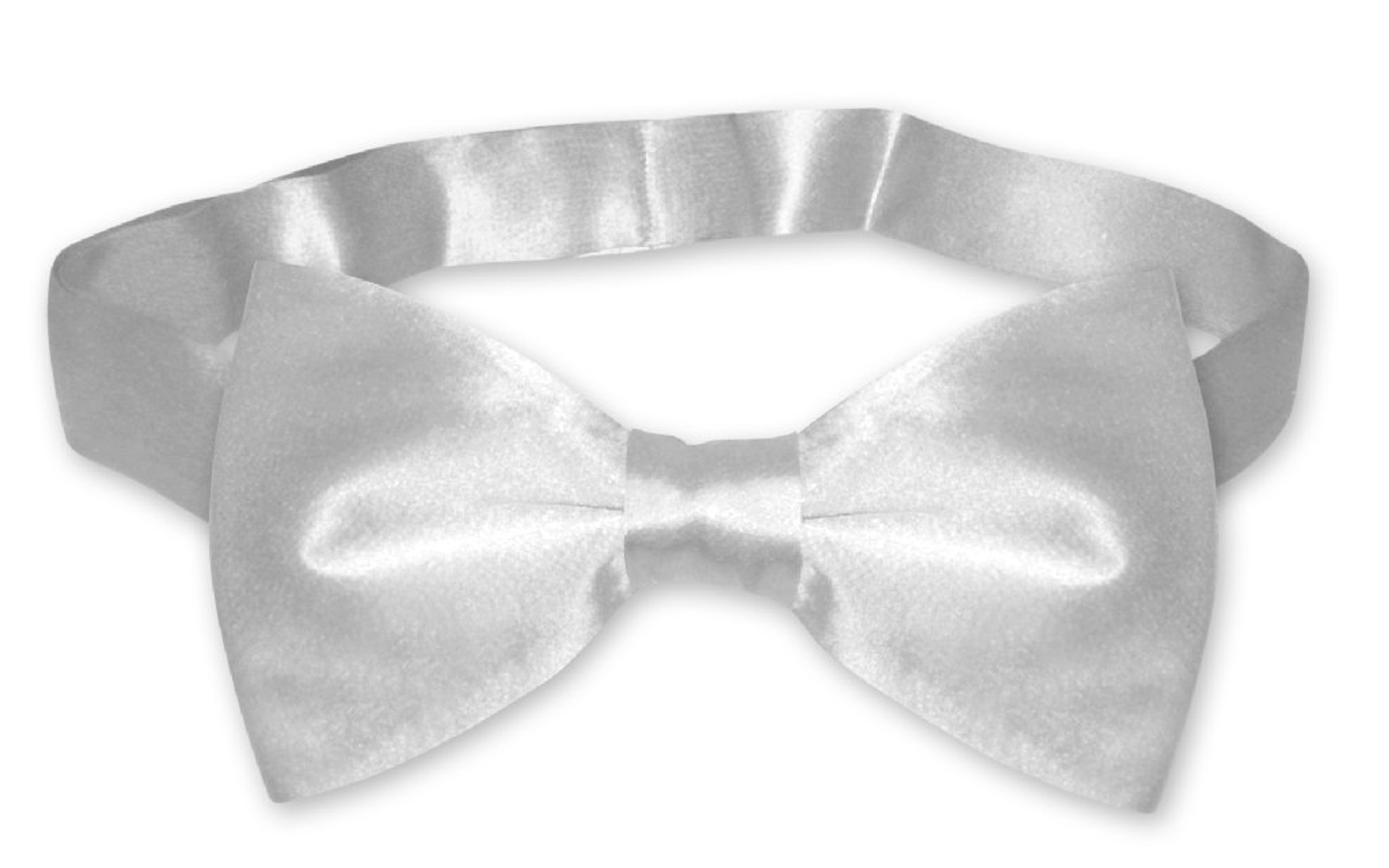 Silver Grey Vest and Bow Tie Silk Solid Color Vest BowTie Set