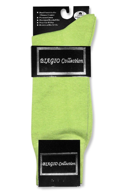 Lime Green Dress Socks | 1 Pair Of Biagio Cotton Dress Socks