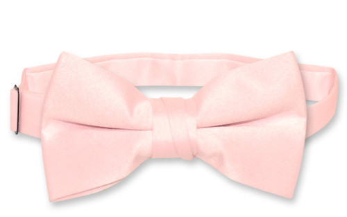 Vesuvio Napoli Boys BowTie Solid Pink Color Youth Bow Tie