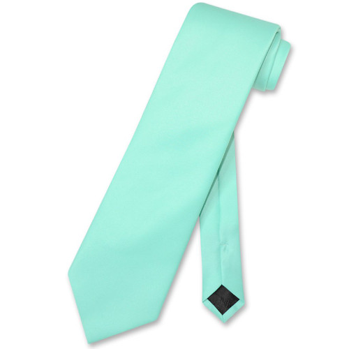Aqua Green Mens NeckTie | Vesuvio Napoli Solid Color Mens Neck Tie