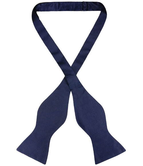 Biagio Self Tie Bow Tie Solid Navy Blue Color Mens BowTie