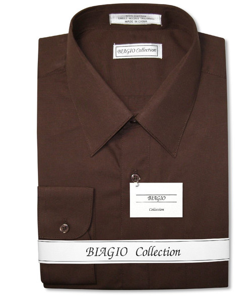 Chocolate Brown Dress Shirt | Biagio Mens Dress Shirt