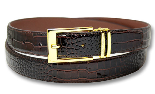 brown leather belt gold buckle