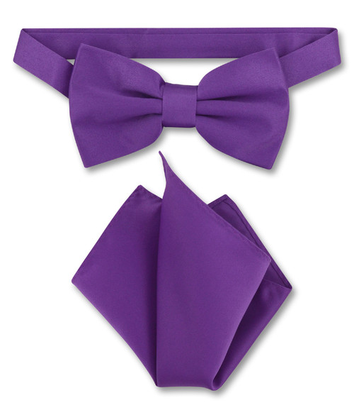 Purple Indigo Bow Tie Handkerchief Set | Purple Indigo Bowtie Set