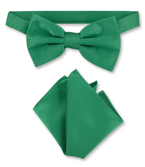 Emerald Green Bow Tie And Handkerchief Set | Mens Bowtie Set