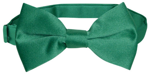 Vesuvio Napoli Boys BowTie Solid Emerald Green Color Youth Bow Tie