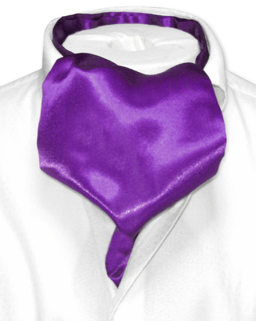 Purple Indigo Cravat Tie | Biagio Ascot Solid Color Mens NeckTie