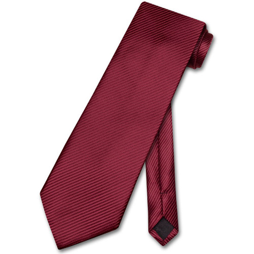 Vesuvio Napoli NeckTie Burgundy Red Horizontal Stripe Design Mens Tie