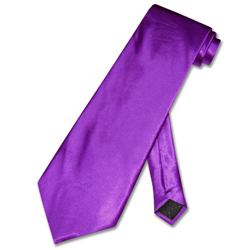 Covona NeckTie Solid Purple Indigo Violet Color Mens Neck Tie