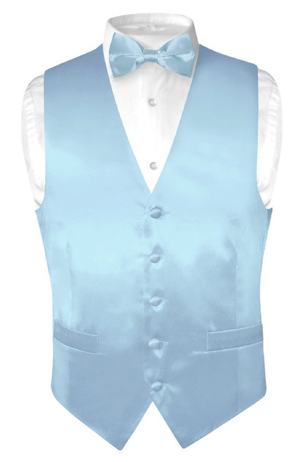 Baby Blue Vest | Baby Blue BowTie | Silk Vest Bow Tie Set