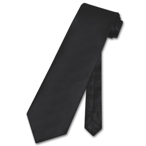 Biagio Bamboo Silk NeckTie Color Mens Solid Black Color Neck Tie