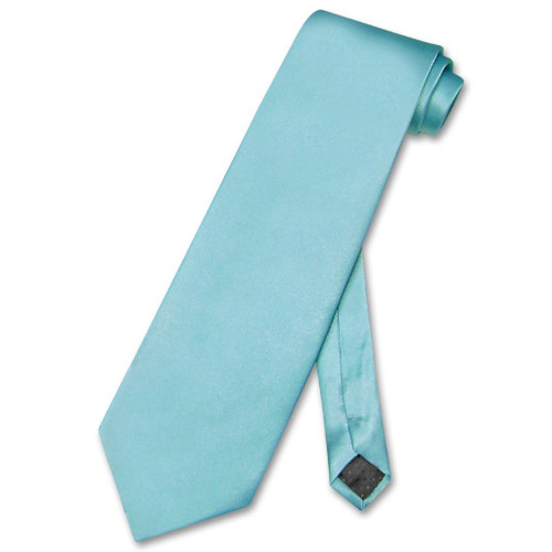 Antonio Ricci NeckTie Solid Turquoise Aqua Blue Color Mens Neck Tie
