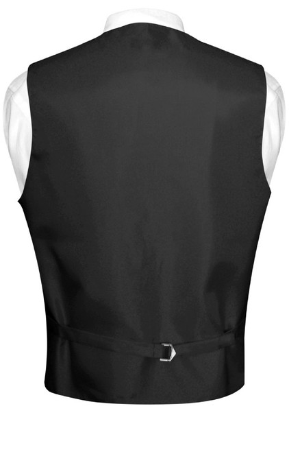 Mens Paisley Design Dress Vest Bow Tie Charcoal Grey Color BowTie Set