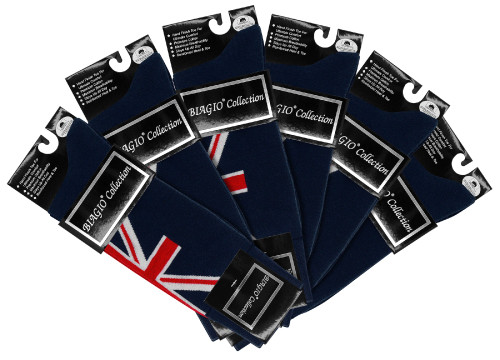 Solid BRITISH Flag UK Navy Blue Color Mens Socks | 6 Pair of Biagio Cotton Dress Socks Solid BRITISH Flag UK Navy Blue Color Mens Socks | 6 Pair of Biagio Cotton Dress Socks