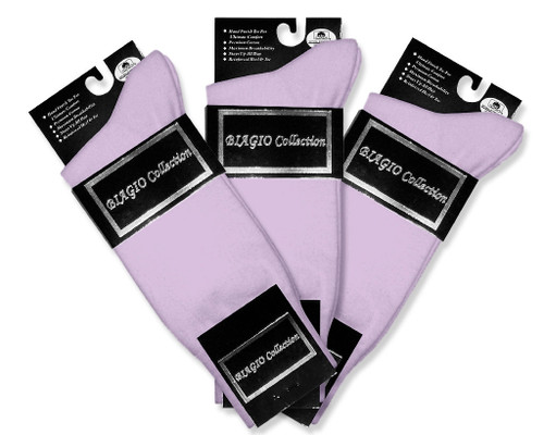 Solid Lavender Purple Mens Socks | 3 Pair Of Biagio Cotton Dress Socks