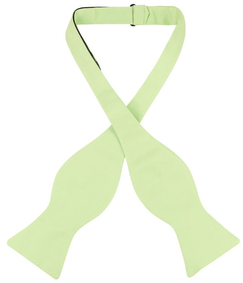 Vesuvio Napoli Self Tie Bow Tie Solid Lime Green Color Mens BowTie