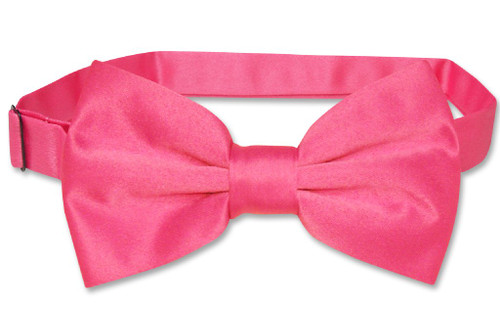 Mens Dress Vest And BowTie Hot Pink Fuchsia Color Bow Tie Set