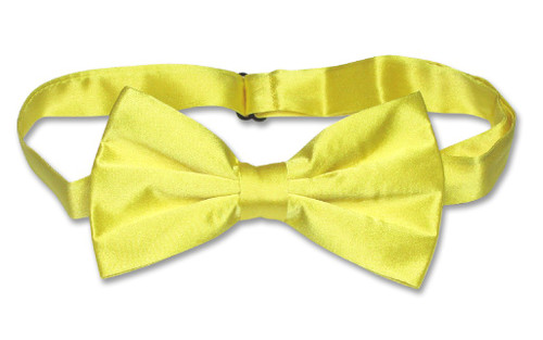 Solid Yellow Color Mens BowTie | Mens 100% Silk Pre Tied Bow Ties
