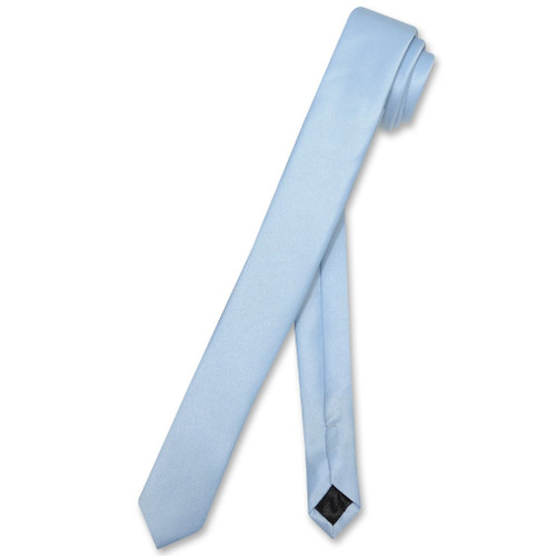 Vesuvio Napoli Narrow NeckTie Extra Skinny Baby Blue Neck Tie