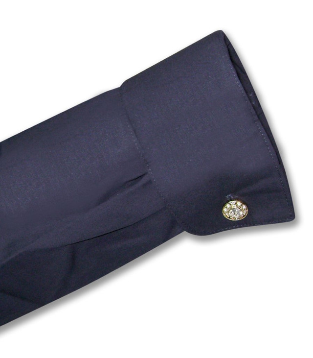 Men's Solid Color Dress Shirt With Convertible Cuffs - Regular Fit, Cotton-Poly Blend