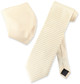 Egg Yolk Cream Vertical Stripes Men's Neck Tie - Men's Neck Ties - Mens Dress Tie - Trendy Mens Ties