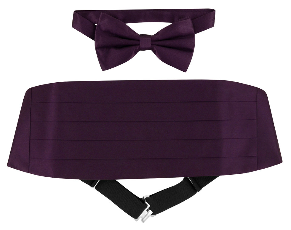 Men's Solid Silk Burnt Orange Matching Bowtie & Cummerbund main image 0