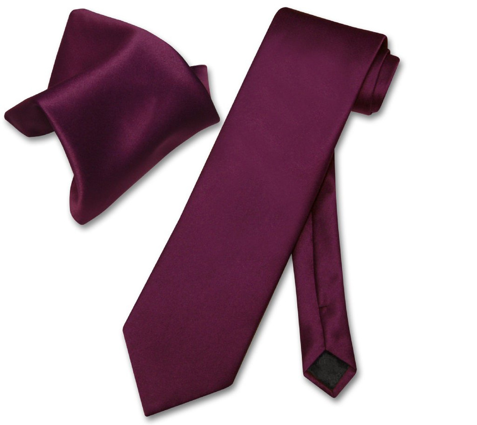 Vesuvio Napoli Solid Lavender Purple NeckTie & Handkerchief Men's Neck