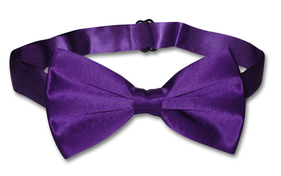 Solid Purple Indigo Bowtie Mens Silk Solid Color Pre Tied Bow Tie