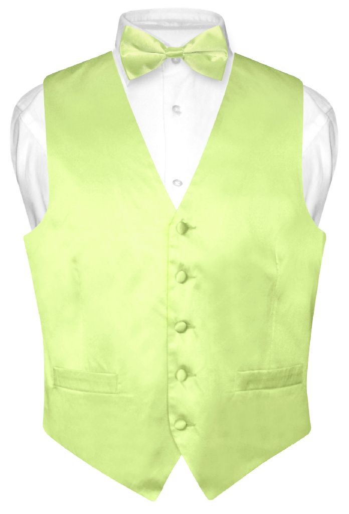 Lime Green Bow Ties Mens Lime Green Dress Vest And Bowtie Set